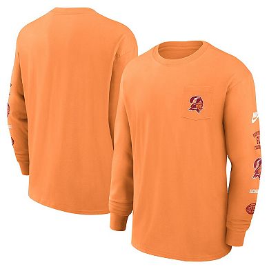 Men's Nike Orange Tampa Bay Buccaneers Rewind Heavy Max 90 Pocket Long Sleeve T-Shirt