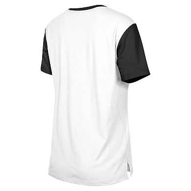 Women's New Era White/Black Pittsburgh Steelers 3rd Down T-Shirt