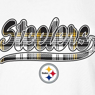 Women's New Era White/Black Pittsburgh Steelers 3rd Down T-Shirt