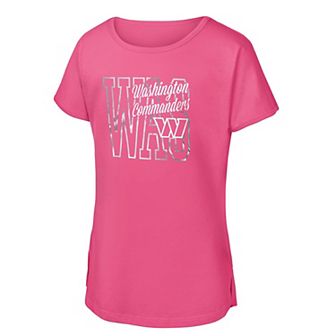 Girls Youth Pink Washington Commanders Signal Caller Dolman T-Shirt