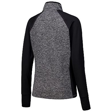 Women's Black/Heather Gray Colorado Buffaloes Finalist Raglan Quarter-Zip Jacket