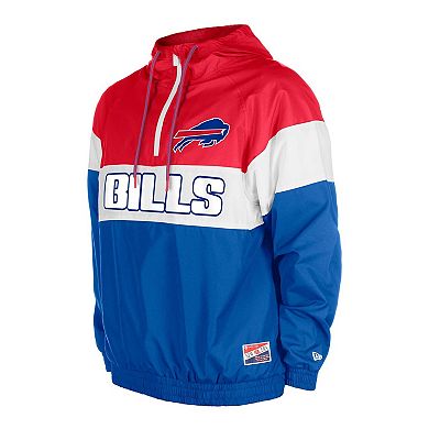 Men's New Era Royal Buffalo Bills 3rd Down Raglan Quarter-Zip Windbreaker Jacket