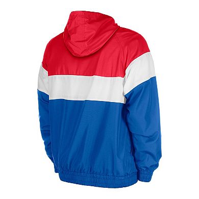 Men's New Era Royal Buffalo Bills 3rd Down Raglan Quarter-Zip Windbreaker Jacket