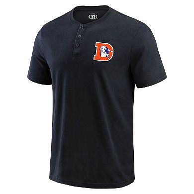 Men's Darius Rucker Collection by Fanatics Black Denver Broncos Washed Henley T-Shirt