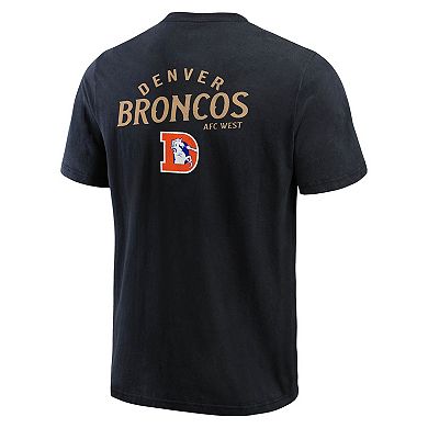 Men's Darius Rucker Collection by Fanatics Black Denver Broncos Washed Henley T-Shirt