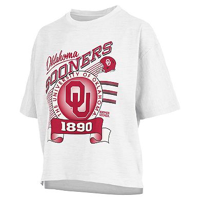 Women's Pressbox White Oklahoma Sooners Rock & Roll Slub T-Shirt