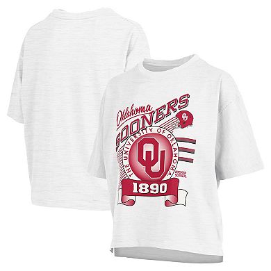 Women's Pressbox White Oklahoma Sooners Rock & Roll Slub T-Shirt