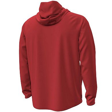 Men's Under Armour Red Wisconsin Badgers Unstoppable Performance Fleece Hoodie Half-Zip Jacket