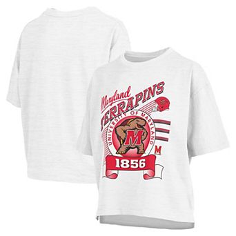 Women's Pressbox White Maryland Terrapins Rock & Roll Slub��T-Shirt