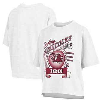 Women's Pressbox White South Carolina Gamecocks Rock & Roll Slub��T-Shirt