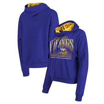 Women's New Era Purple Minnesota Vikings Boxy Pullover Hoodie