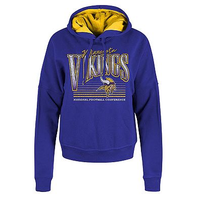 Women's New Era Purple Minnesota Vikings Boxy Pullover Hoodie