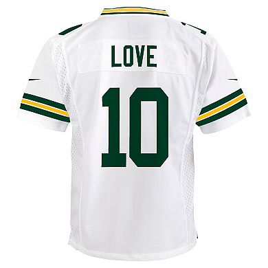Youth Nike Jordan Love White Green Bay Packers Player Game Jersey