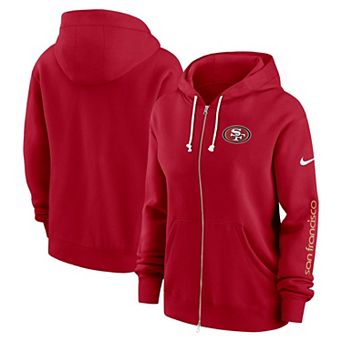 Women's Nike Scarlet San Francisco 49ers Plus Size Phoenix Full-Zip Hoodie