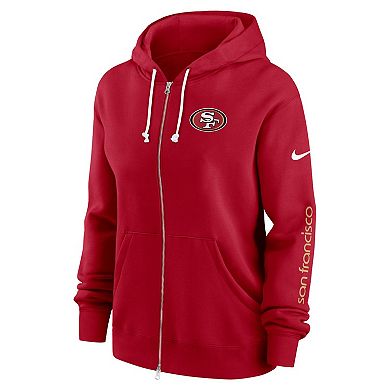 Women's Nike Scarlet San Francisco 49ers Plus Size Phoenix Full-Zip Hoodie