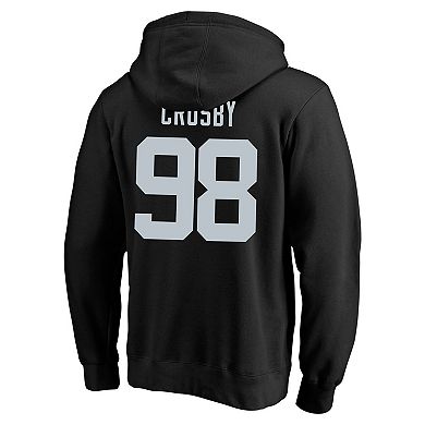 Men's Fanatics Maxx Crosby Black Las Vegas Raiders Big & Tall Name & Number Fleece Pullover Hoodie