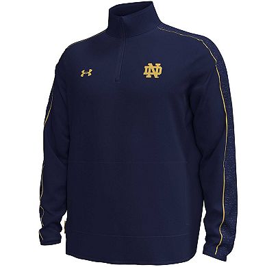 Men's Under Armour Navy Notre Dame Fighting Irish Command Quarter-Zip Sweatshirt