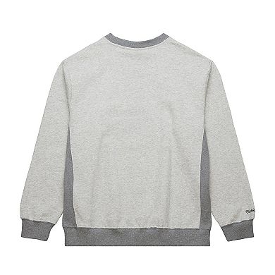 Men's Mitchell & Ness Heather Gray Seattle SuperSonics Hardwood Classics Vintage Logo Pullover Sweatshirt