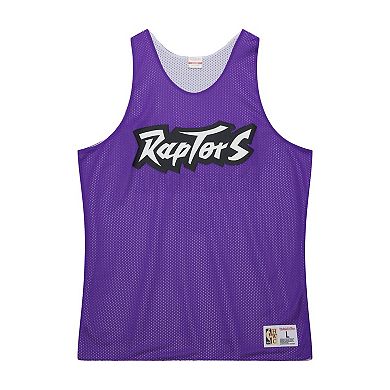Men's Mitchell & Ness Purple/White Toronto Raptors Hardwood Classics Reversible Mesh Practice Jersey