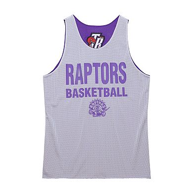 Men's Mitchell & Ness Purple/White Toronto Raptors Hardwood Classics Reversible Mesh Practice Jersey