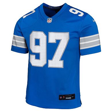 Youth Nike Aidan Hutchinson Blue Detroit Lions Team Player Game Jersey