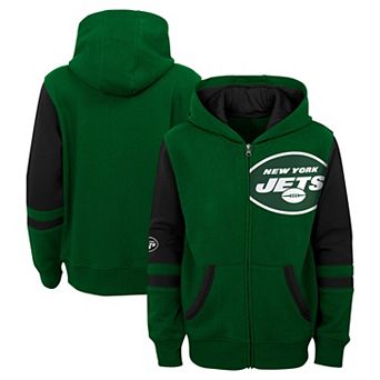 Youth Green New York Jets Stadium Color-Block Full-Zip Hoodie