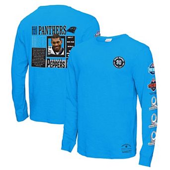 Men's Mitchell & Ness Julius Peppers Blue Carolina Panthers Pro Bowl Long Sleeve T-Shirt