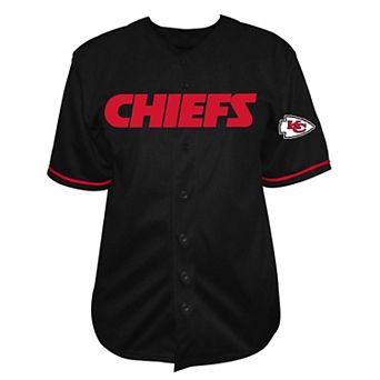 Men's Fanatics Black Kansas City Chiefs Pop Full-Button Jersey