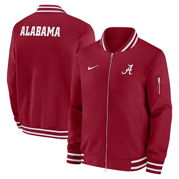 Men s Nike Crimson Alabama Crimson Tide 2024 Sideline Full Zip Bomber Jacket