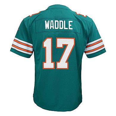 Youth Nike Jaylen Waddle Aqua Miami Dolphins Alternate Player Game Jersey