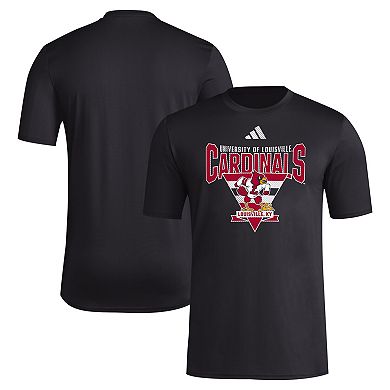 Men's adidas Black Louisville Cardinals 2024 Locker Trilateral Pre-Game T-Shirt