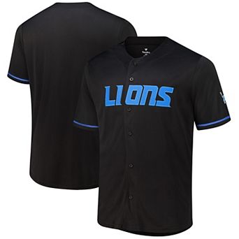 Men's Fanatics Black Detroit Lions Pop Full-Button Jersey