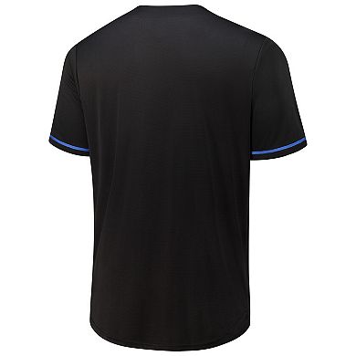 Men's Fanatics Black Detroit Lions Pop Full-Button Jersey