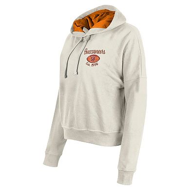 Women's New Era Cream Tampa Bay Buccaneers 3rd Down Historic Pullover Hoodie