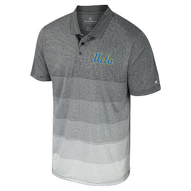 Men's Colosseum Gray UCLA Bruins Striped Mesh Polo