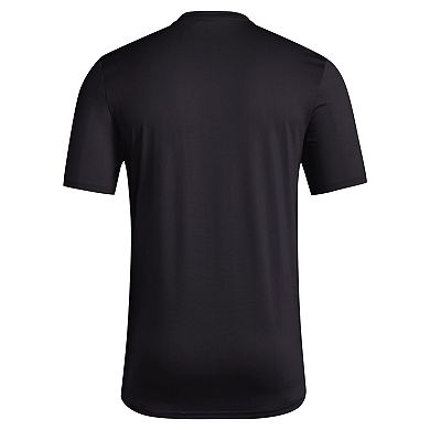 Men's adidas Black Washington Huskies Locker Football Pre-Game AEROREADY T-Shirt