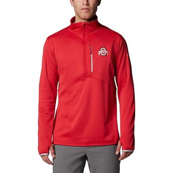 Men's Columbia Scarlet Ohio State Buckeyes Park View Grid Fleece Omni-Wick Half-Zip Jacket