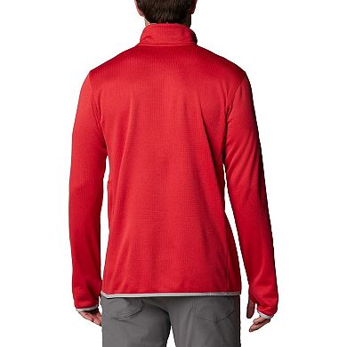 Men's Columbia Scarlet Ohio State Buckeyes Park View Grid Fleece Omni-Wick Half-Zip Jacket