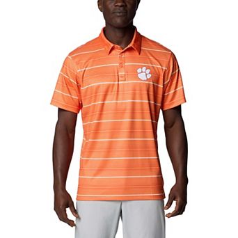 Men's Columbia Orange Clemson Tigers PFG Super Terminal Tackle�� Omni-Shade�� Stripe Polo