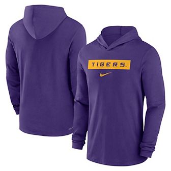 Men's Nike Purple LSU Tigers Sideline Hoodie Performance Long Sleeve T-Shirt