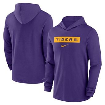 Men's Nike Purple LSU Tigers Sideline Hoodie Performance Long Sleeve T-Shirt