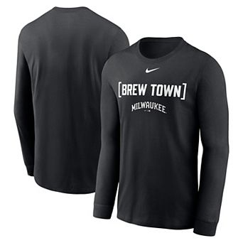 Men's Nike Black Milwaukee Brewers Local Nickname Long Sleeve T-Shirt