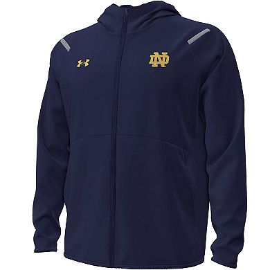 Men's Under Armour Navy Notre Dame Fighting Irish Unstoppable Performance Fleece Hoodie��Half-Zip Jacket