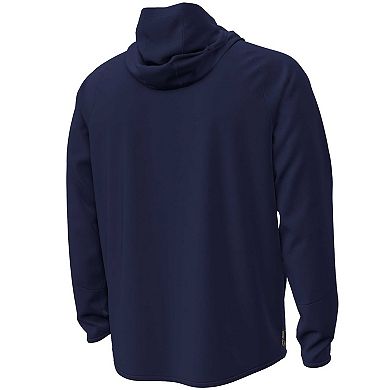 Men's Under Armour Navy Notre Dame Fighting Irish Unstoppable Performance Fleece Hoodie��Half-Zip Jacket