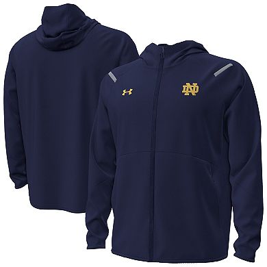 Men's Under Armour Navy Notre Dame Fighting Irish Unstoppable Performance Fleece Hoodie��Half-Zip Jacket
