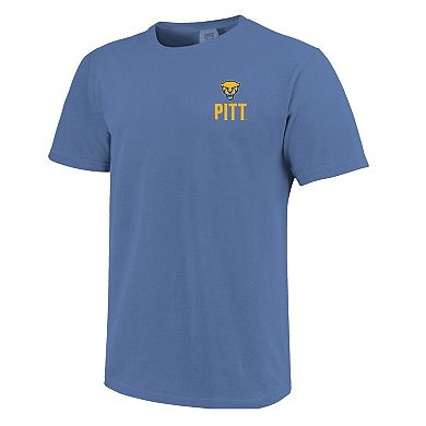 Men's Royal Pitt Panthers Comfort Colors Mascot Overlay T-Shirt