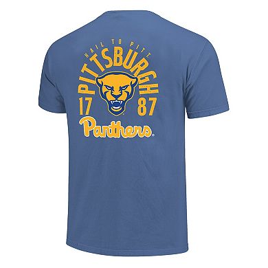 Men's Royal Pitt Panthers Comfort Colors Mascot Overlay T-Shirt