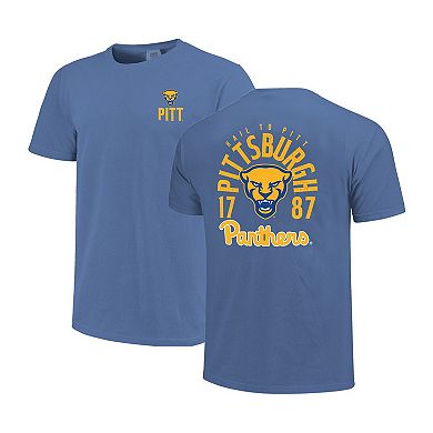 Men's Royal Pitt Panthers Comfort Colors Mascot Overlay T-Shirt