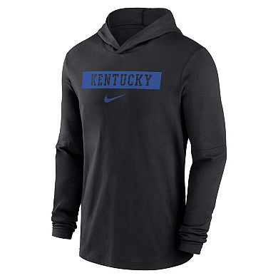 Men's Nike Black Kentucky Wildcats 2024 Sideline Hoodie Performance Long Sleeve T-Shirt