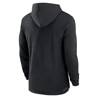 Men's Nike Black Kentucky Wildcats 2024 Sideline Hoodie Performance Long Sleeve T-Shirt